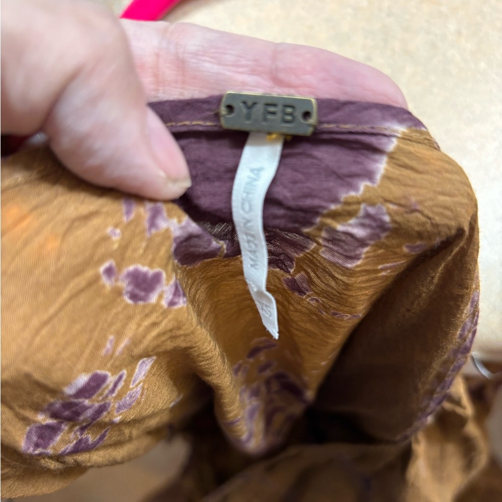 YFB Young Fabulous and Broke Elegant Mustard and Purple Women's Maxi Dress - Picture 2 of 4